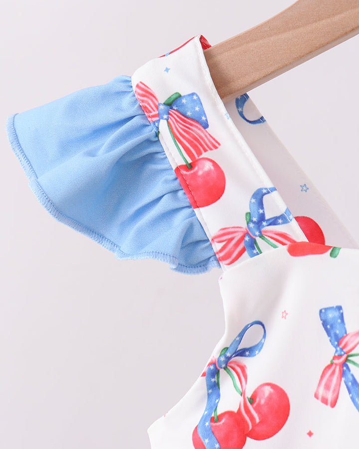 Cherry Print 2-Piece Ruffle Swimsuit