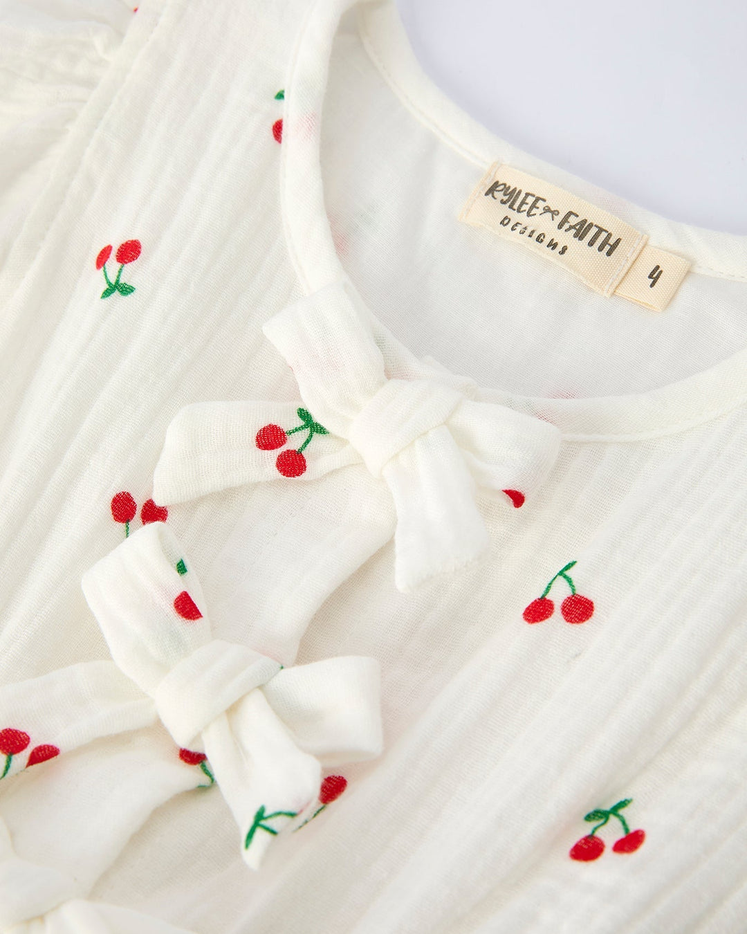 Cherry Print Ruffle Sleeve Dress
