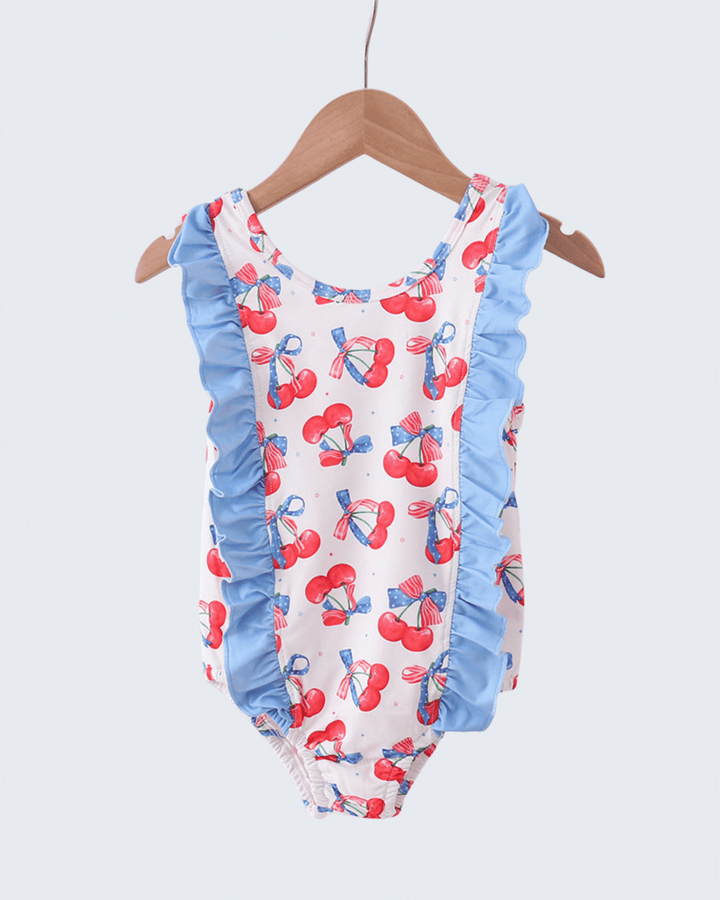 Cherry Print Ruffle Swimsuit
