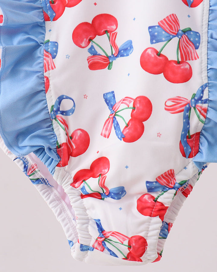 Cherry Print Ruffle Swimsuit