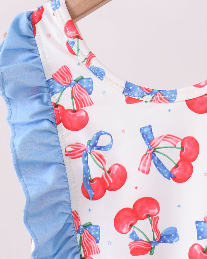 Cherry Print Ruffle Swimsuit