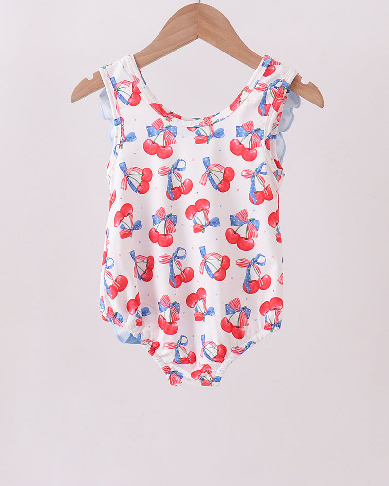 Cherry Print Ruffle Swimsuit