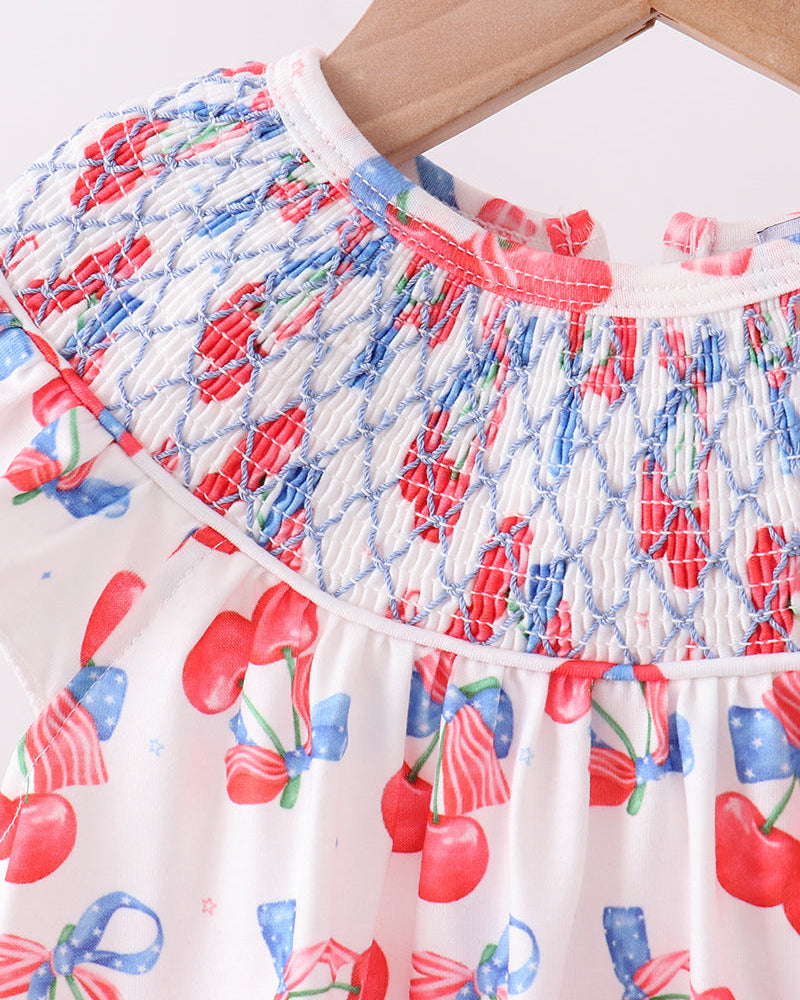 Cherry Smocked Bloomer Set