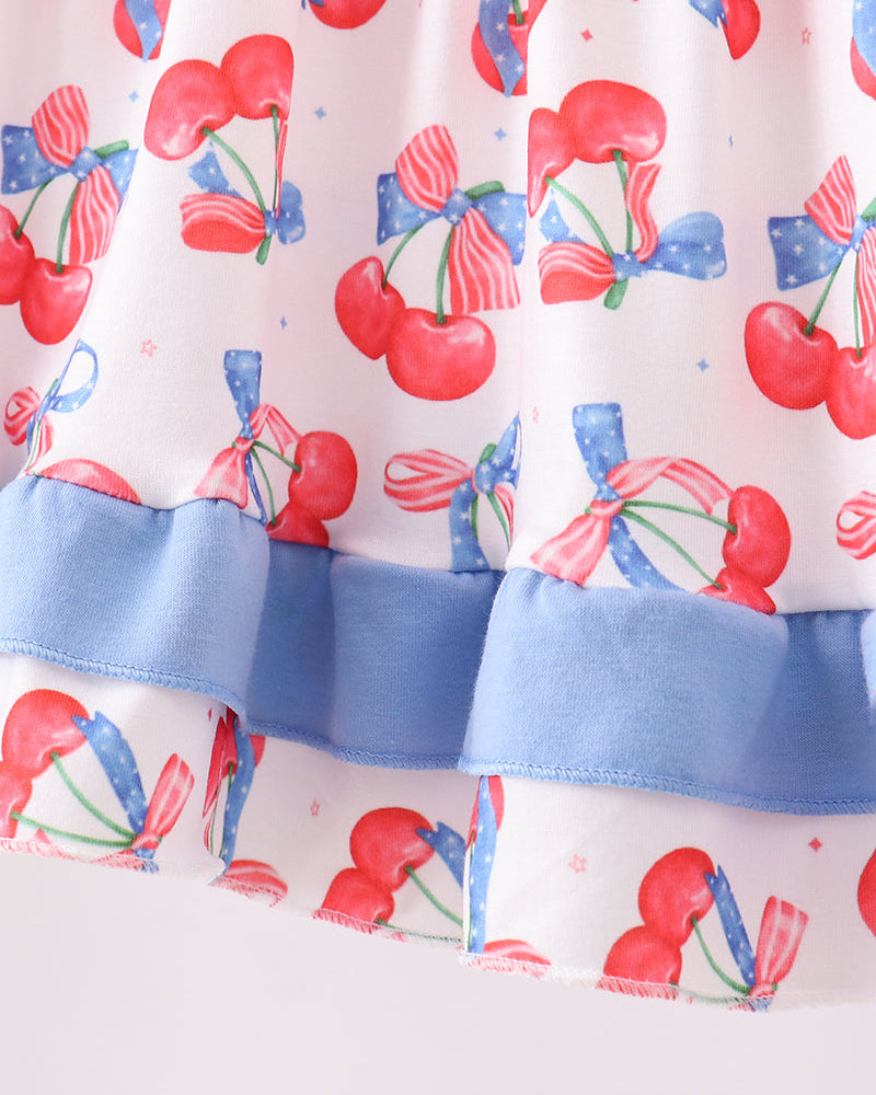 Cherry Smocked Ruffle Shorts Set