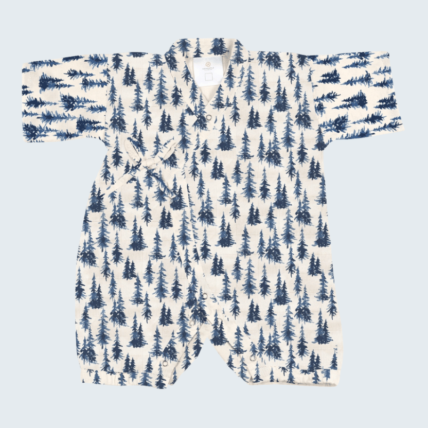 Indigo Forest Bamboo Mini Kimono Jumpsuit
