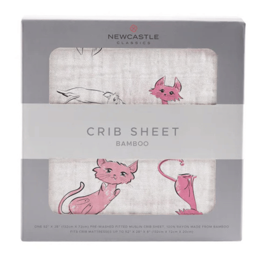 Playful Kitty Bamboo Muslin Crib Sheet