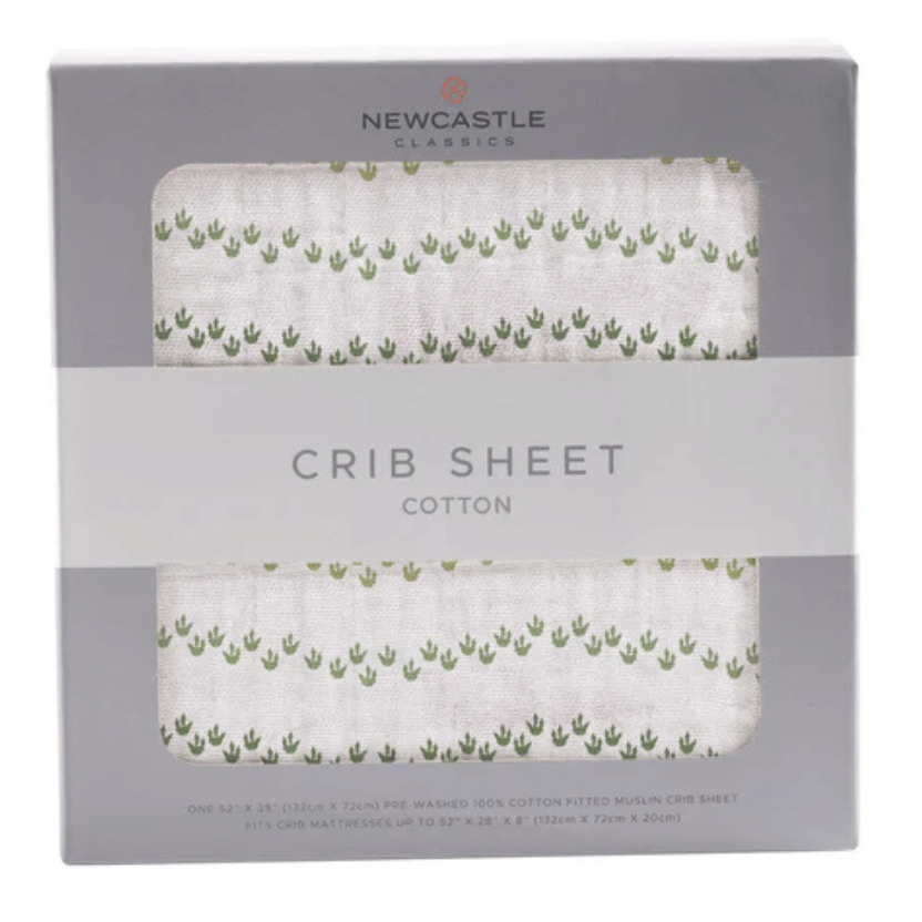 Dino Feet Cotton Muslin Crib Sheet