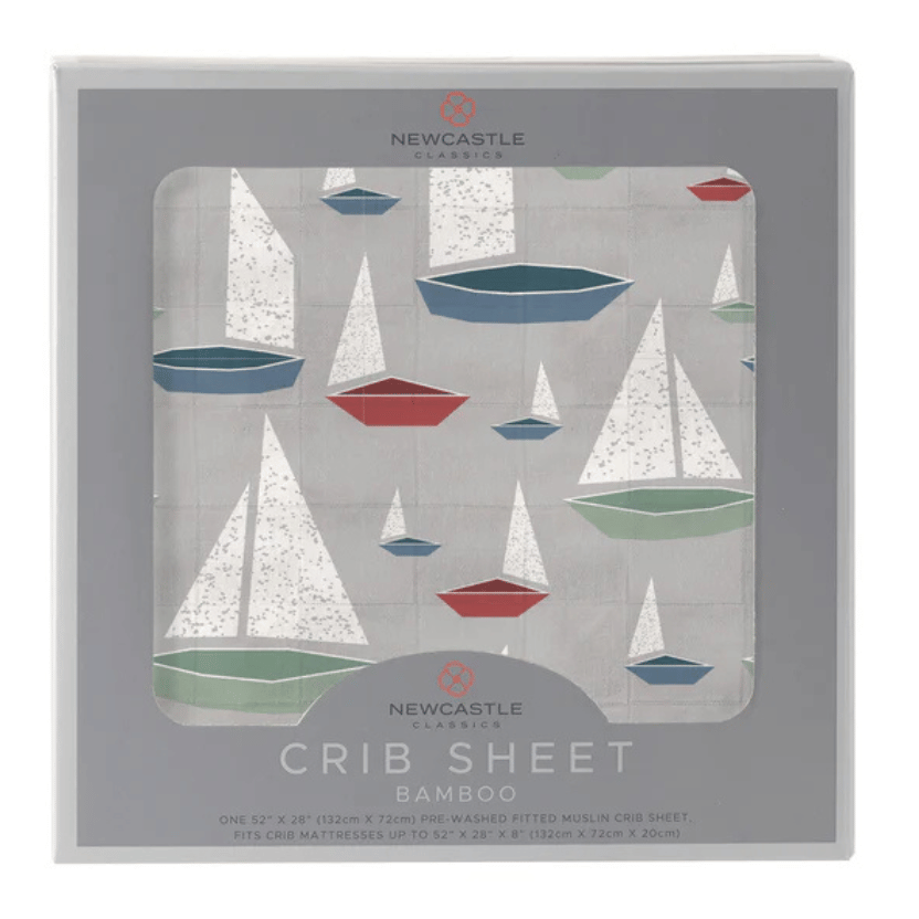 Marina Sailboats Bamboo Muslin Crib Sheet