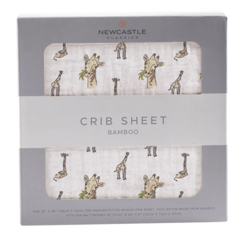Hungry Giraffe Bamboo Muslin Crib Sheet