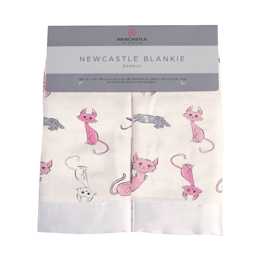 Playful Kitty Bamboo Muslin Security Baby Blankie
