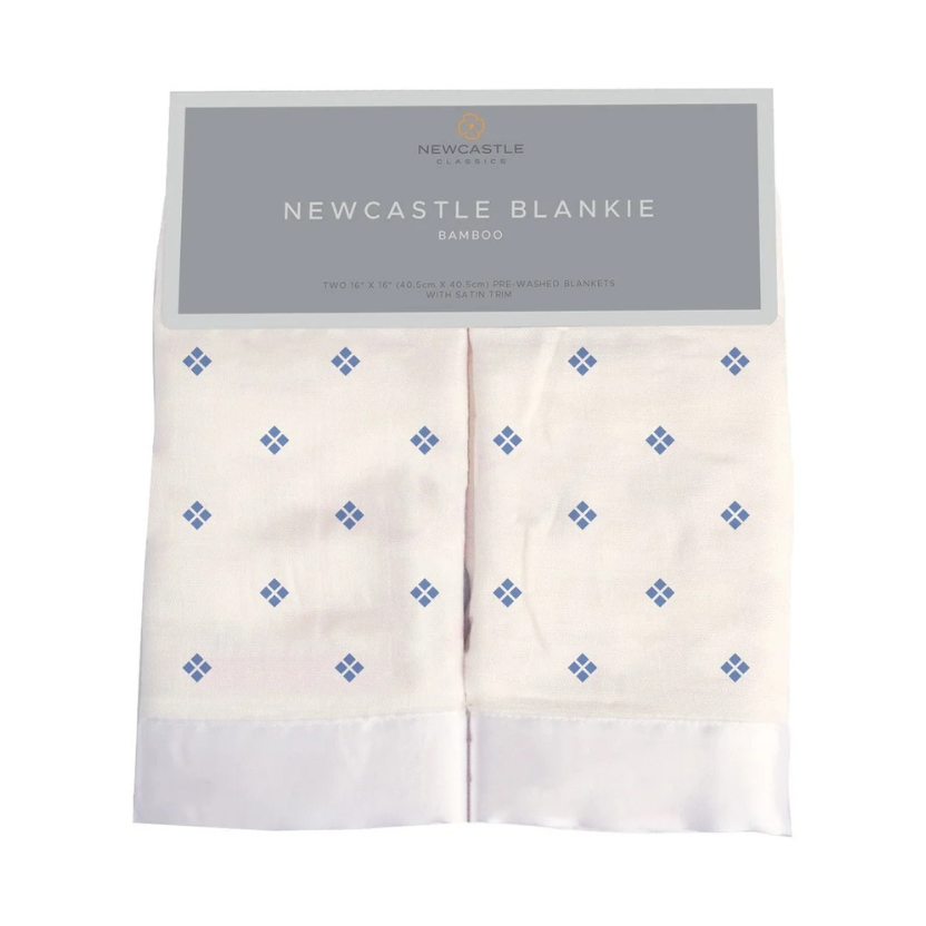 Periwinkle Diamond Polka Dot Bamboo Newcastle Blankie