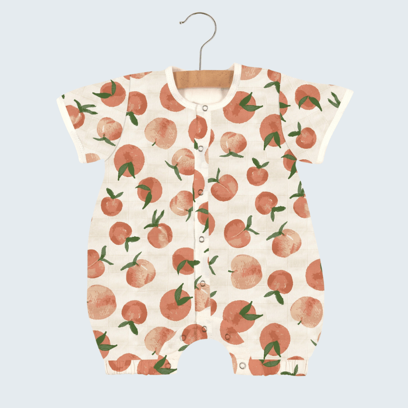 Carnelian Peaches Bamboo Mini Romper