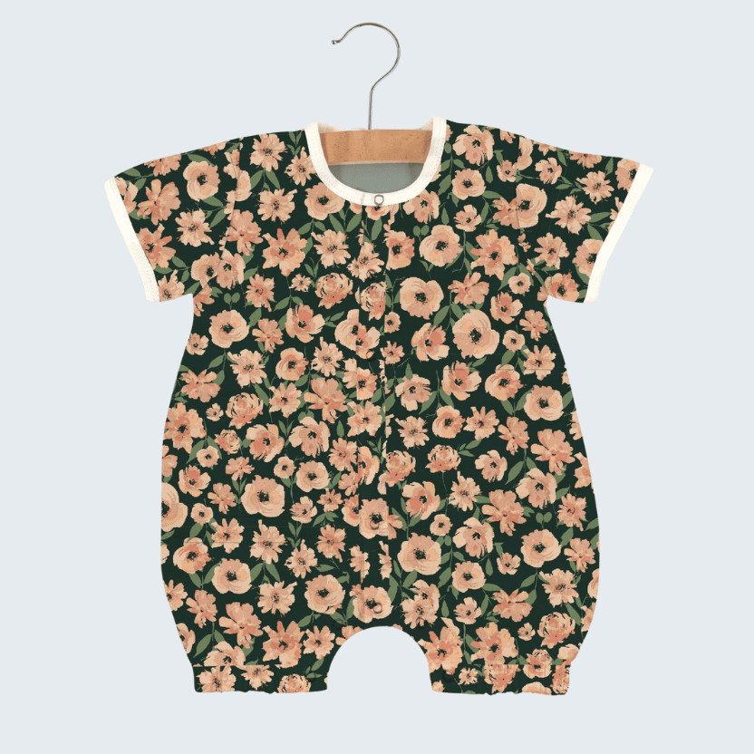 Canyon Sunset Flowers Bamboo Mini Romper