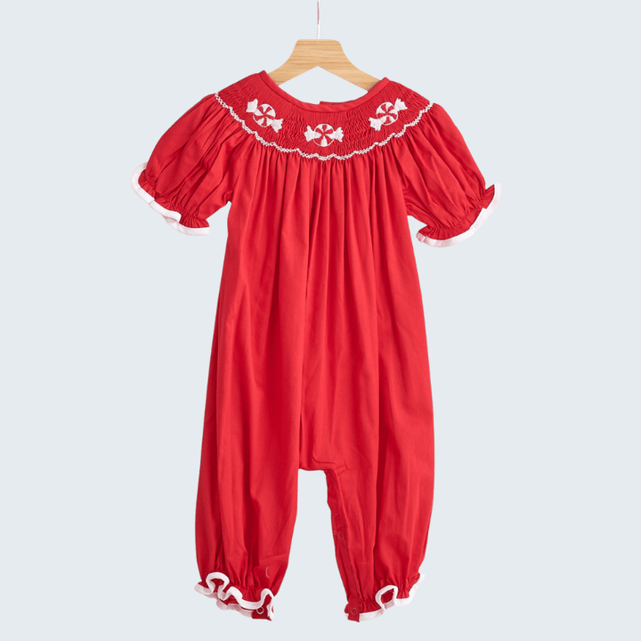 Red Candy Hand Smocked Romper
