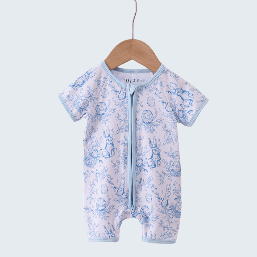 Blue Bunny Egg Bamboo Sleep Romper