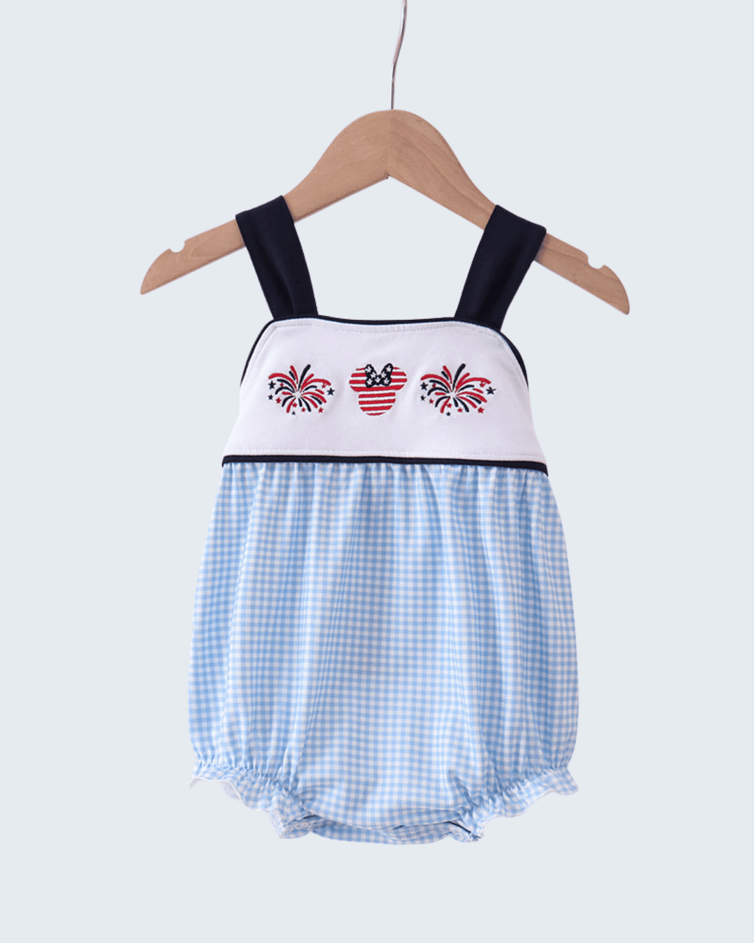 Character Embroidered Gingham Bubble