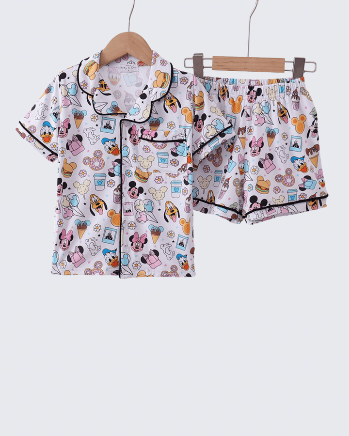 Character Print Bamboo Pajama Set