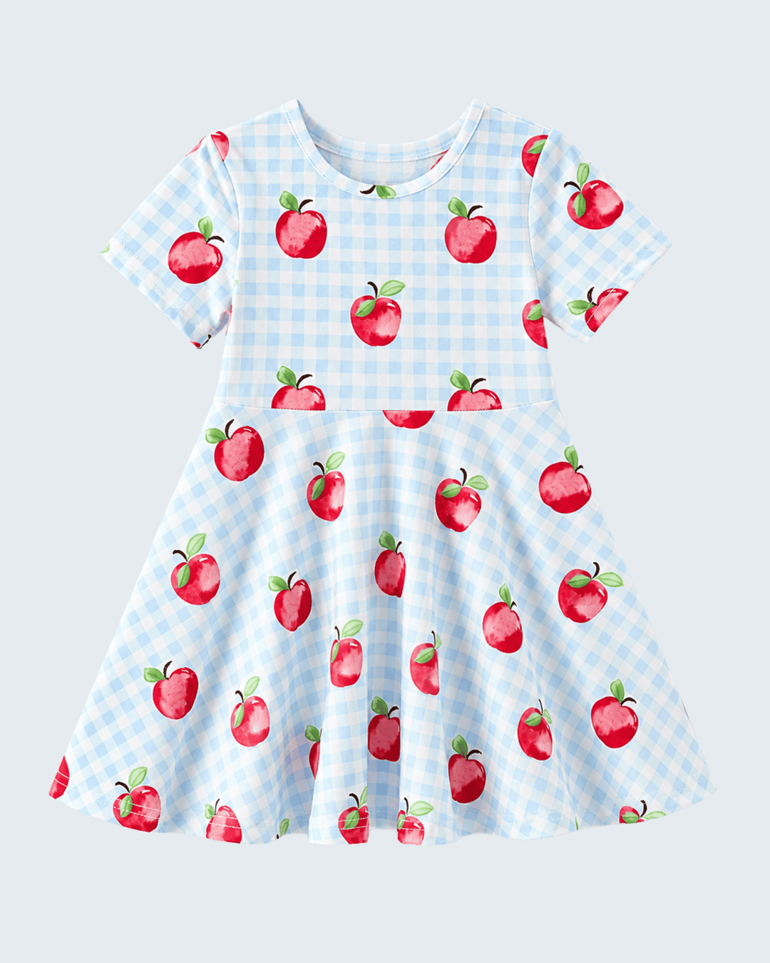 Back to School Apple Plaid Dress