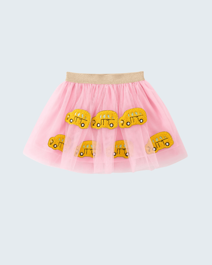 Back To School School Bus Applique Tulle Skirt