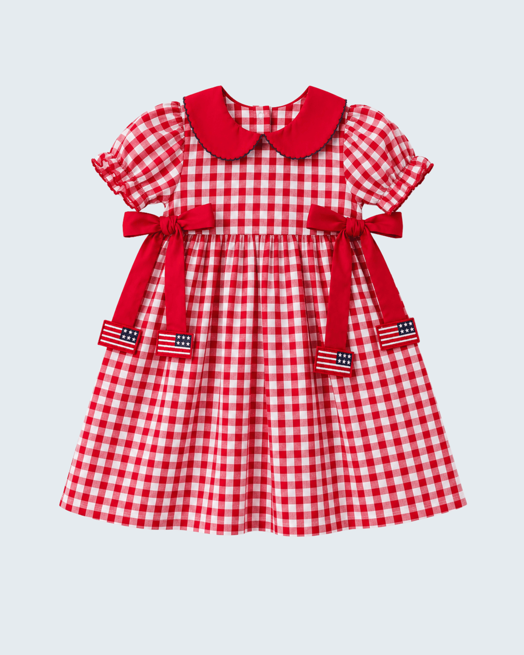 4th of July Flag Plaid Dress