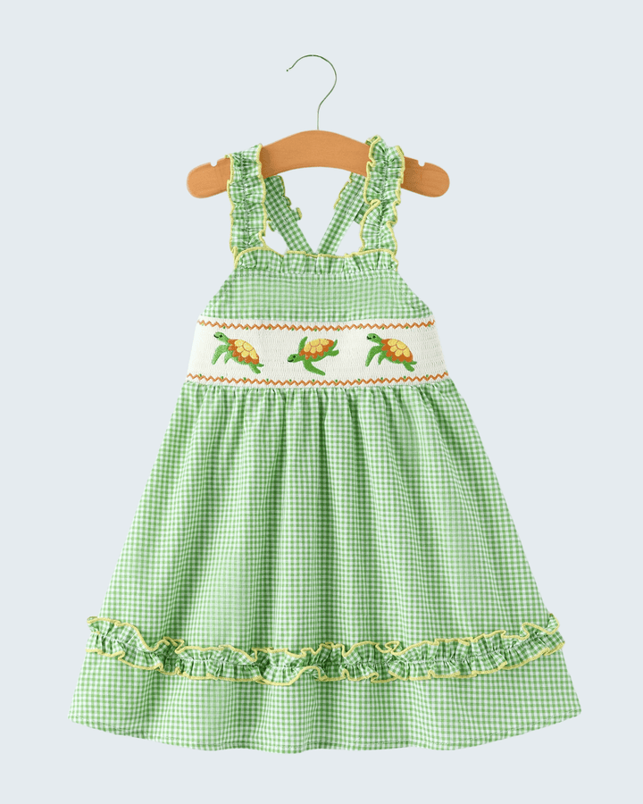 Turtle Print Smocked Romper
