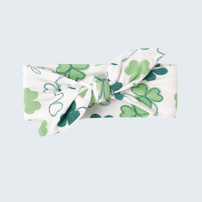 Shamrock Baby Headband – Adjustable Bamboo Bow