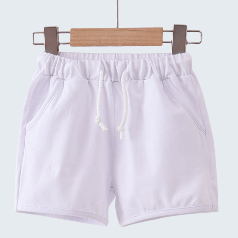 Premium White Drawstring Shorts