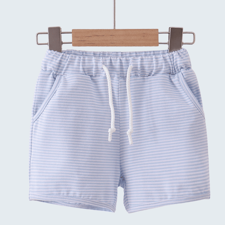 Premium Blue &amp; White Stripe Drawstring Shorts