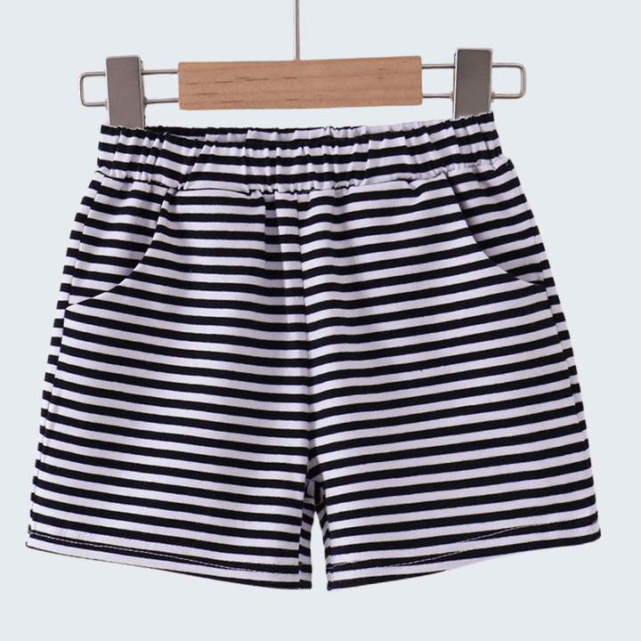 Premium Navy &amp; White Stripe Shorts