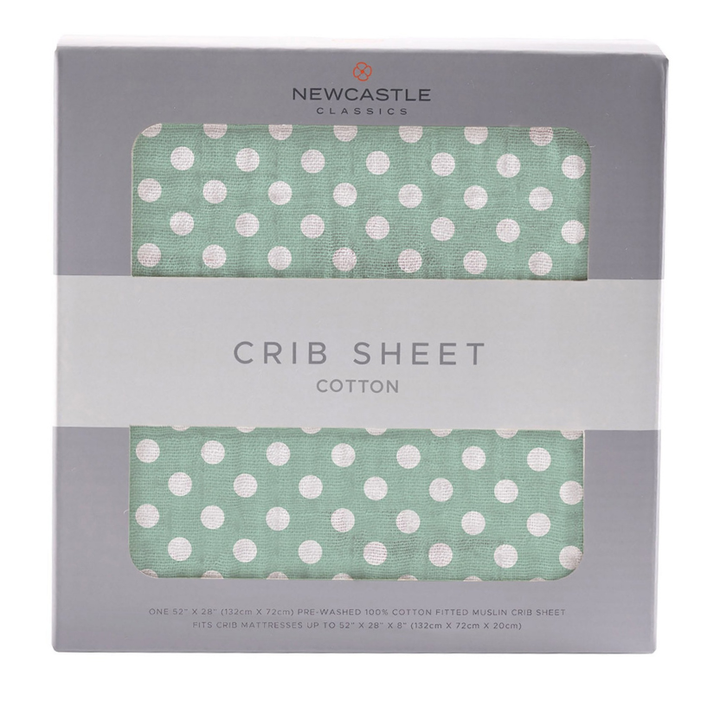 Polka Dot Cotton Muslin Crib Sheet
