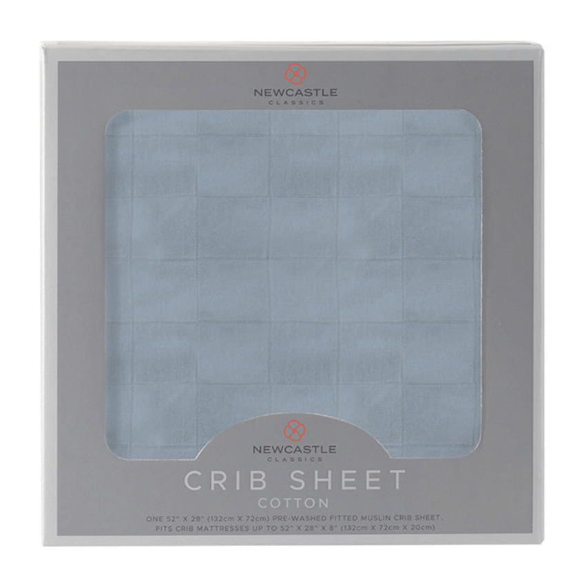 Blue Fog Cotton Crib Sheet