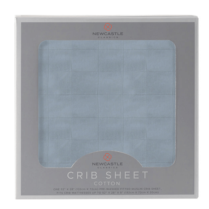 Blue Fog Cotton Crib Sheet