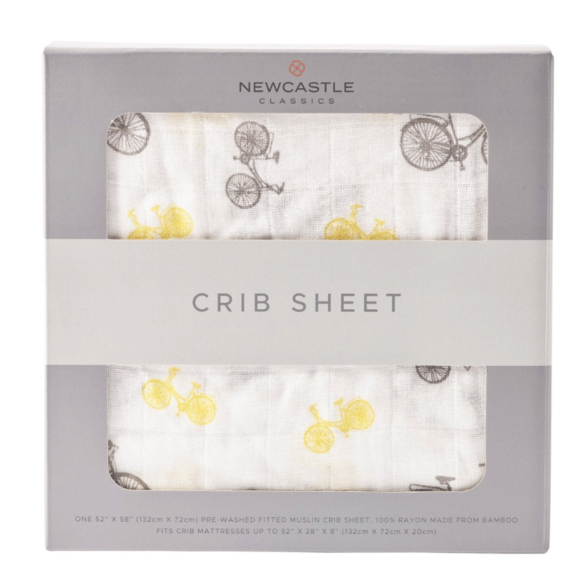 Vintage Bicycle Bamboo Muslin Crib Sheet