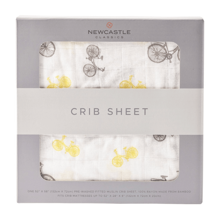 Vintage Bicycle Bamboo Muslin Crib Sheet