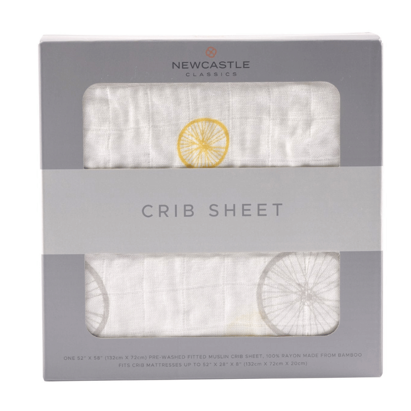 Vintage Wheel Bamboo Muslin Crib Sheet