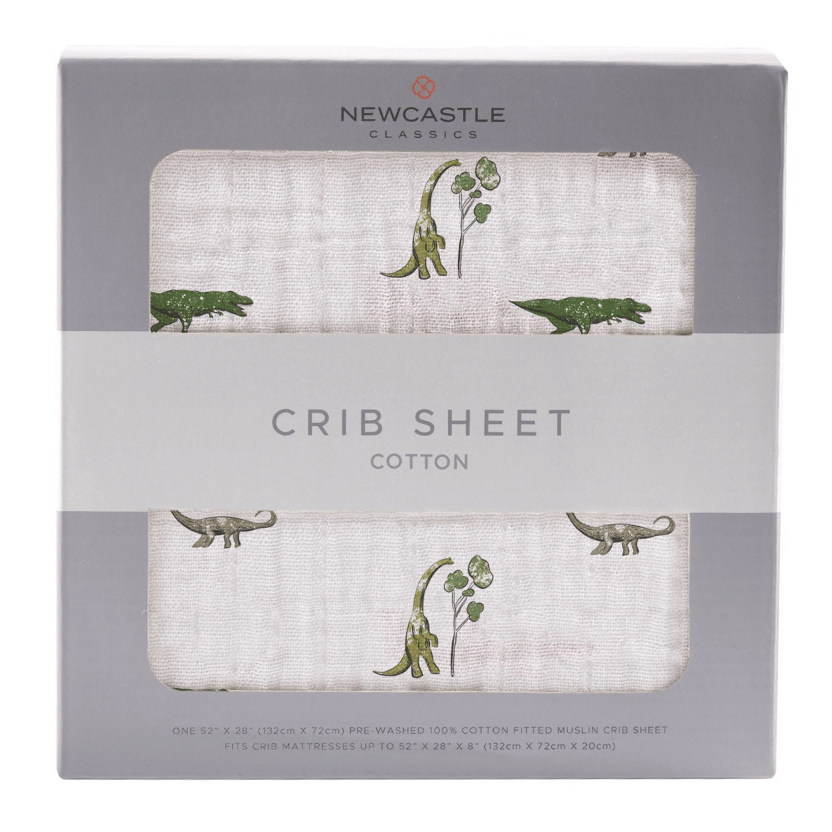 Dino Days Cotton Muslin Crib Sheet
