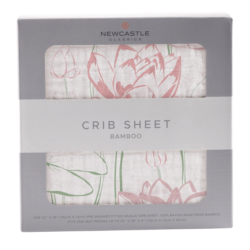 Water Lily Bamboo Muslin Crib Sheet