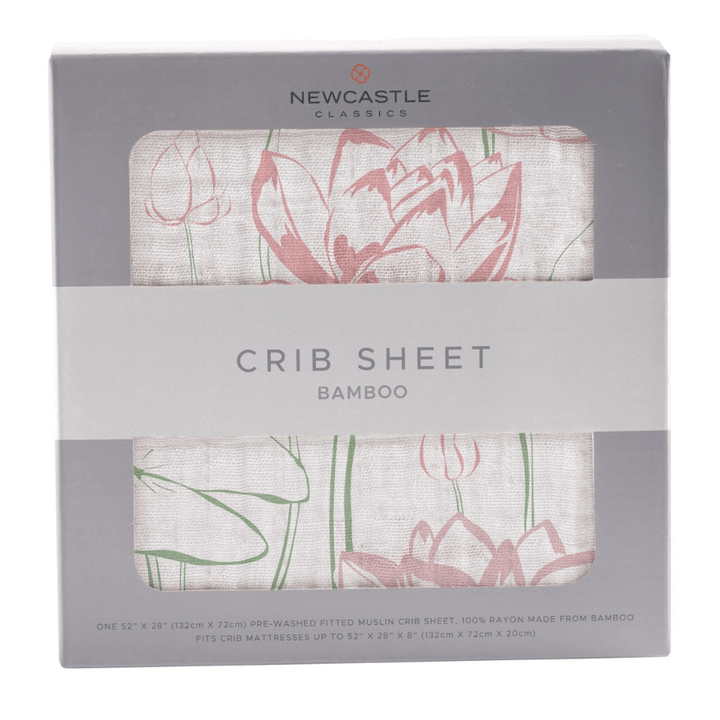 Water Lily Bamboo Muslin Crib Sheet