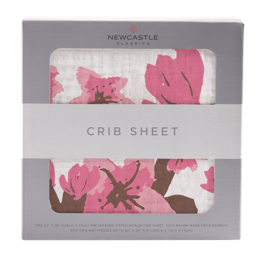Cherry Blossom Bamboo Muslin Crib Sheet
