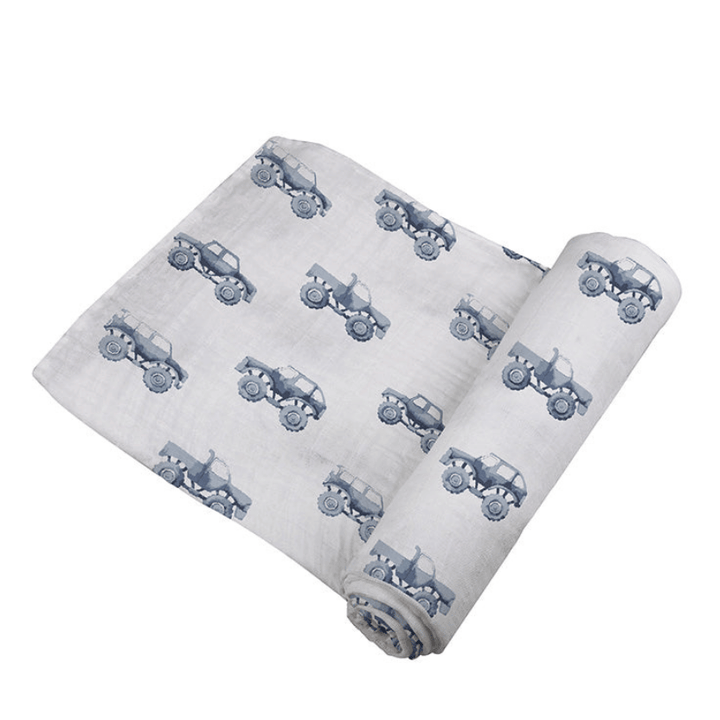 Indigo Monster Trucks Cotton Swaddle