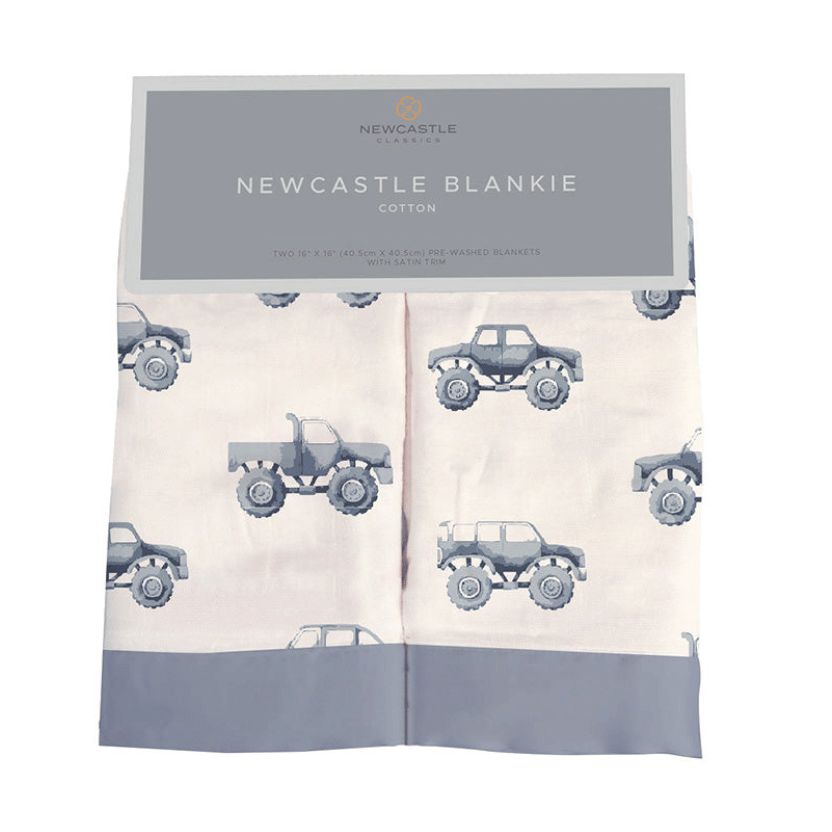 ndigo Monster Trucks Cotton Newcastle Blankie