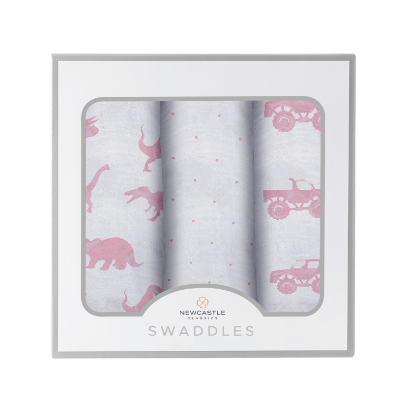 Pretty In Pink Bamboo Muslin Swaddle 3 Pack