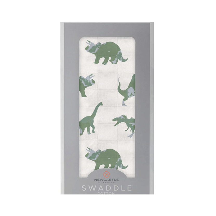 Granite Green Dinosaurs Cotton Swaddle