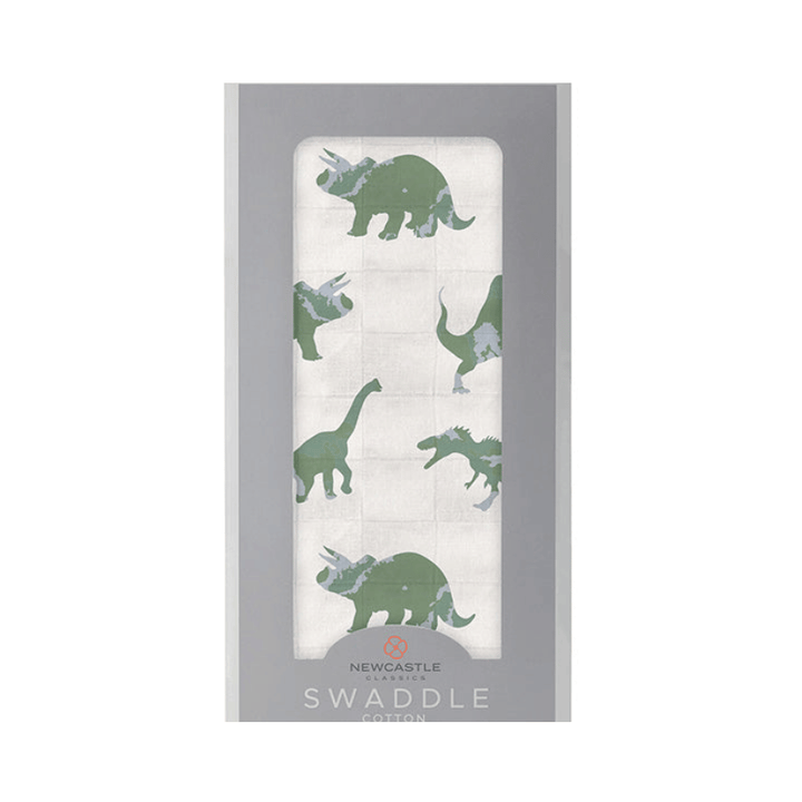 Granite Green Dinosaurs Cotton Swaddle