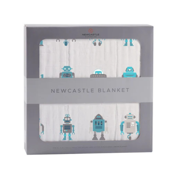Robots Cotton Muslin Newcastle Blanket