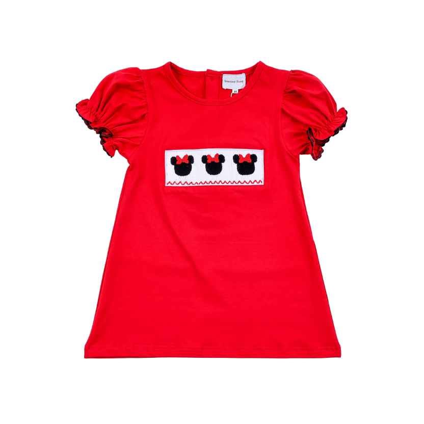 Red Hand Smocked Dress