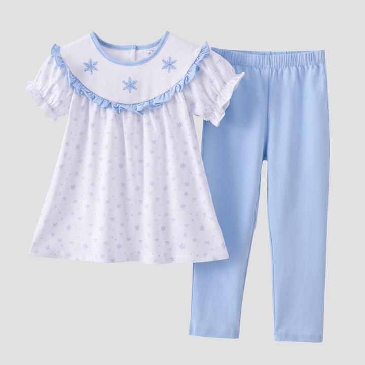 Premium Blue Snow Bow Pants Set