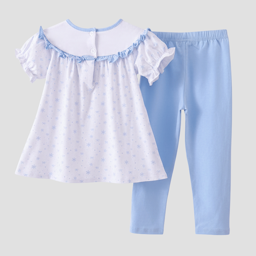 Premium Blue Snow Bow Pants Set