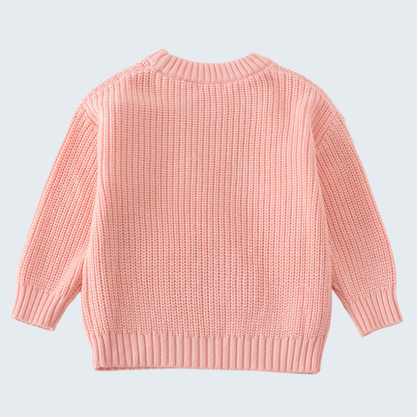 Pink Floral Hand-Embroidered Jumper Sweater