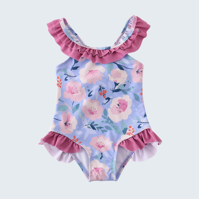 Floral Print Ruffle One-Piece Swimsuit